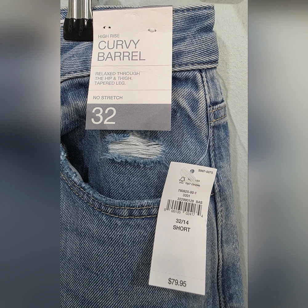 GAP Women's Curvy High Waisted Barrel Jean 32x28 - Picture 9 of 11